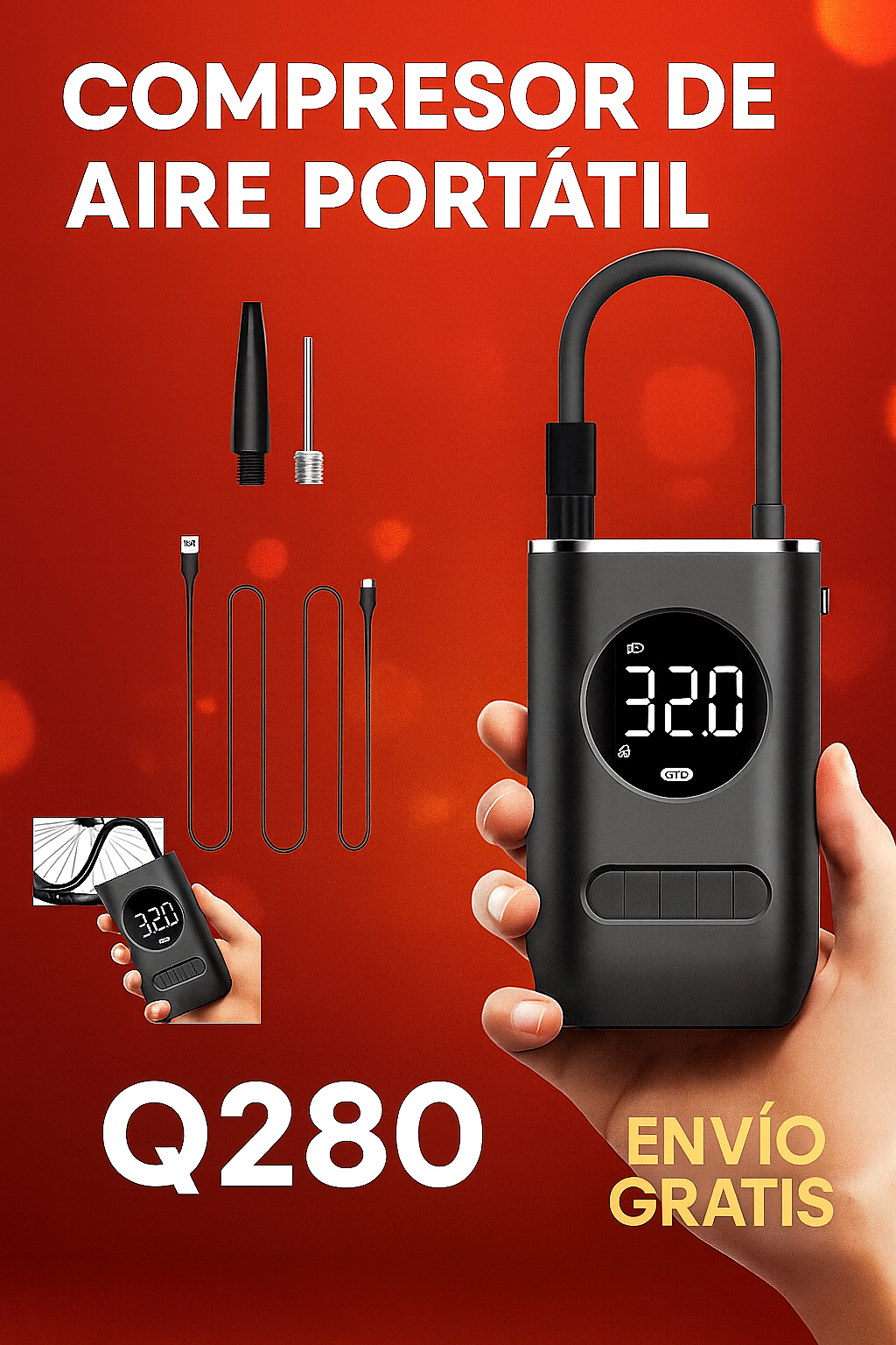Mini Compresor de Aire Digital Portátil CAR AIR