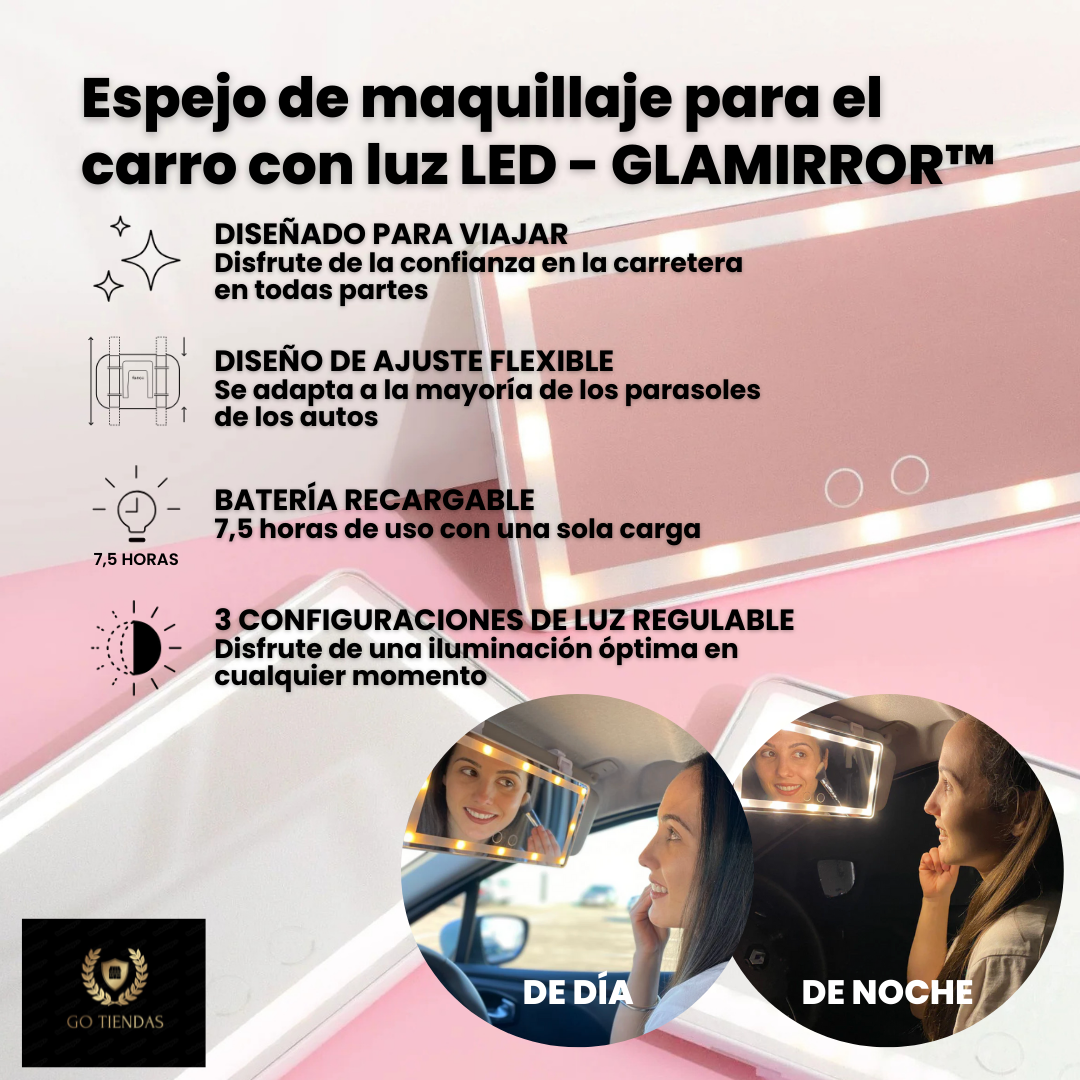 GLAMirrorLEDCar® - Espejo LED para carro
